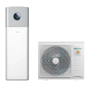 Hisense oras-vanduo šilumos siurblys Hi-Therma Integra Combi AHW-044HCDS1 + AHS-044HCDSAA-23 4,40kW, su integruotu 230l boileriu, rezervinis 3kW tenas