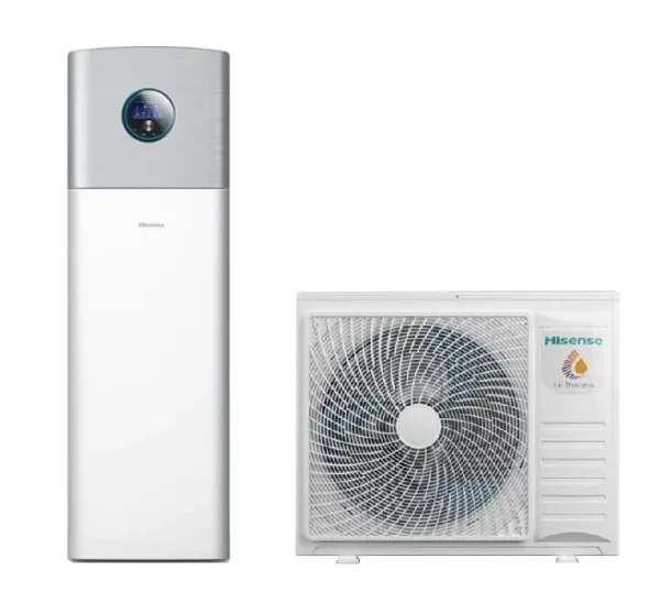 Hisense oras-vanduo šilumos siurblys Hi-Therma Integra Combi AHW-080HCDS1 + AHS-080HCDSAA-23 8,0kW, su integruotu 230l boileriu, rezervinis 3kW tenas
